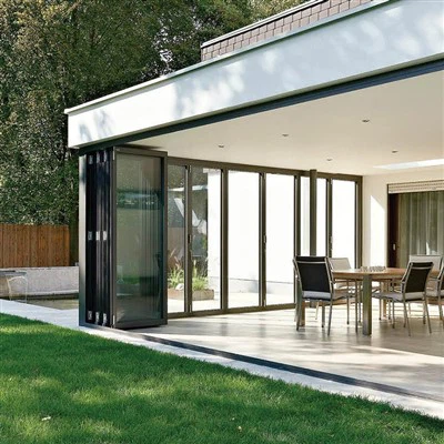 黒いアルミニウムバイフォールドドア